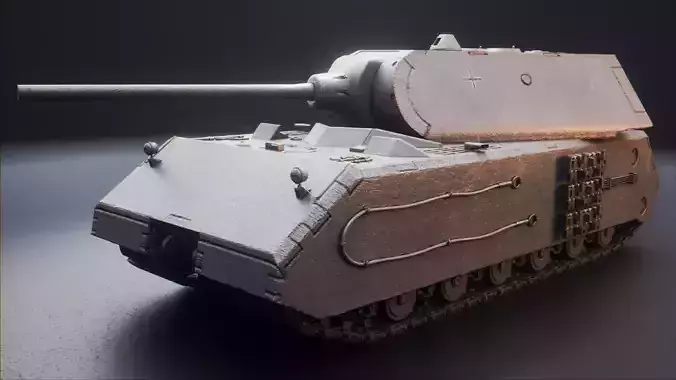 Panzer VIII Maus - German Heavy Tank Low-poly 3D model