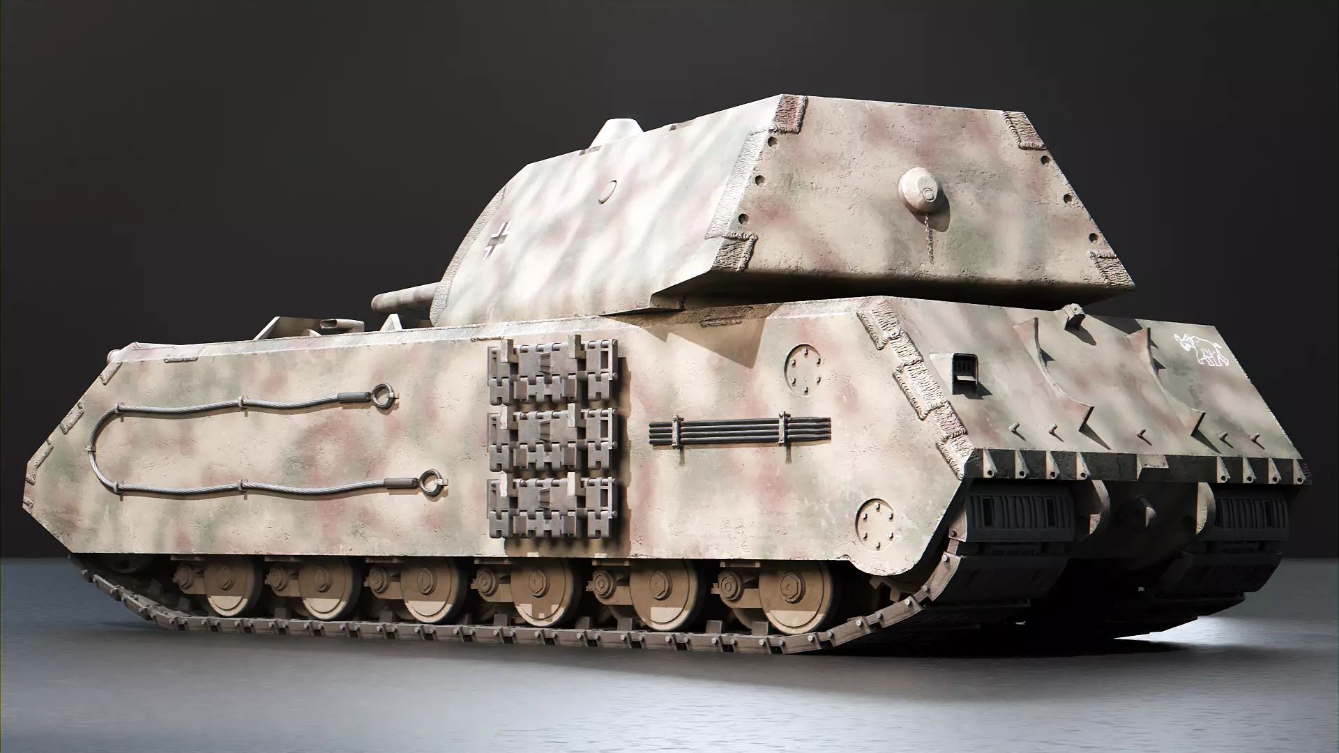 Panzer VIII Maus - German Heavy Tank Low-poly 3D model_1