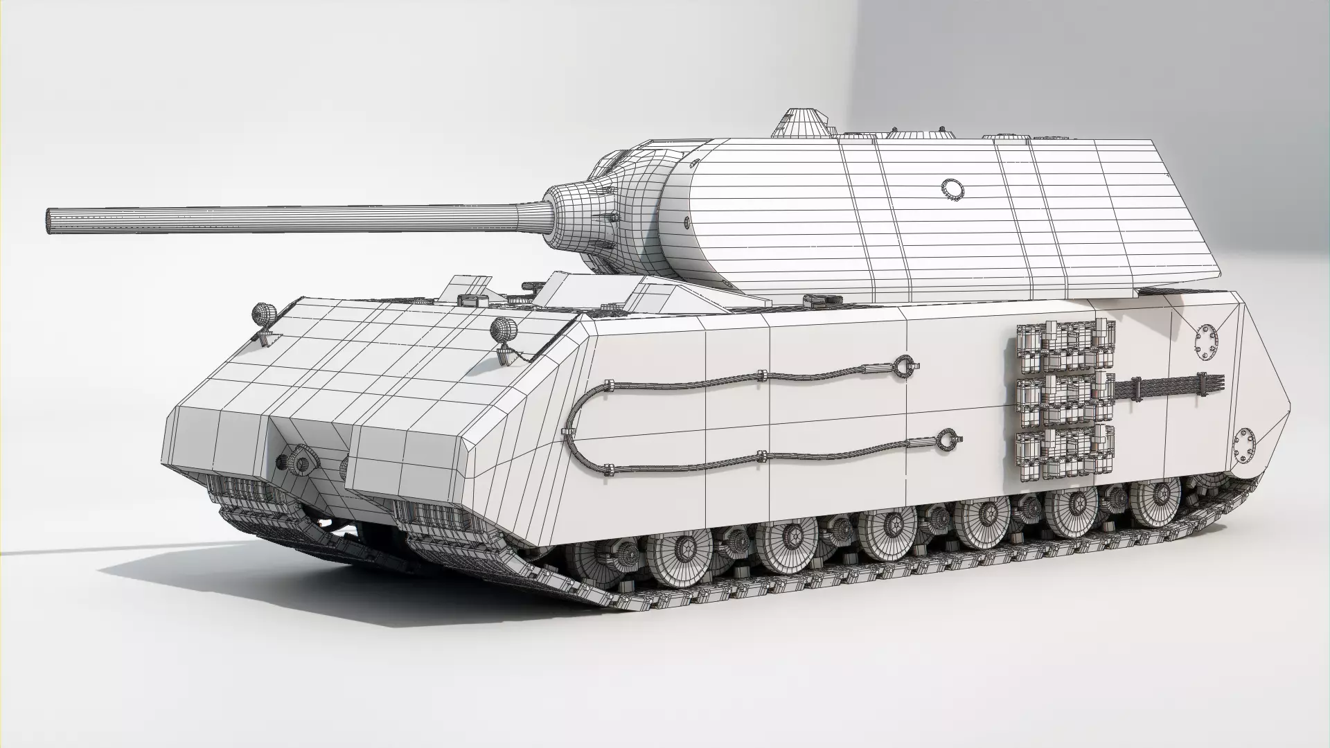 Panzer VIII Maus - German Heavy Tank Low-poly 3D model_9