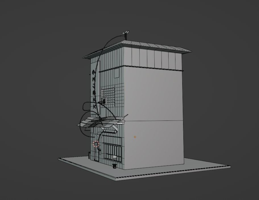 Cyberpunk Slum Building Free low-poly 3D model_5