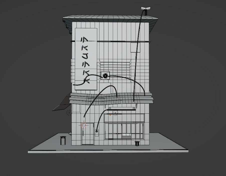 Cyberpunk Slum Building Free low-poly 3D model_3