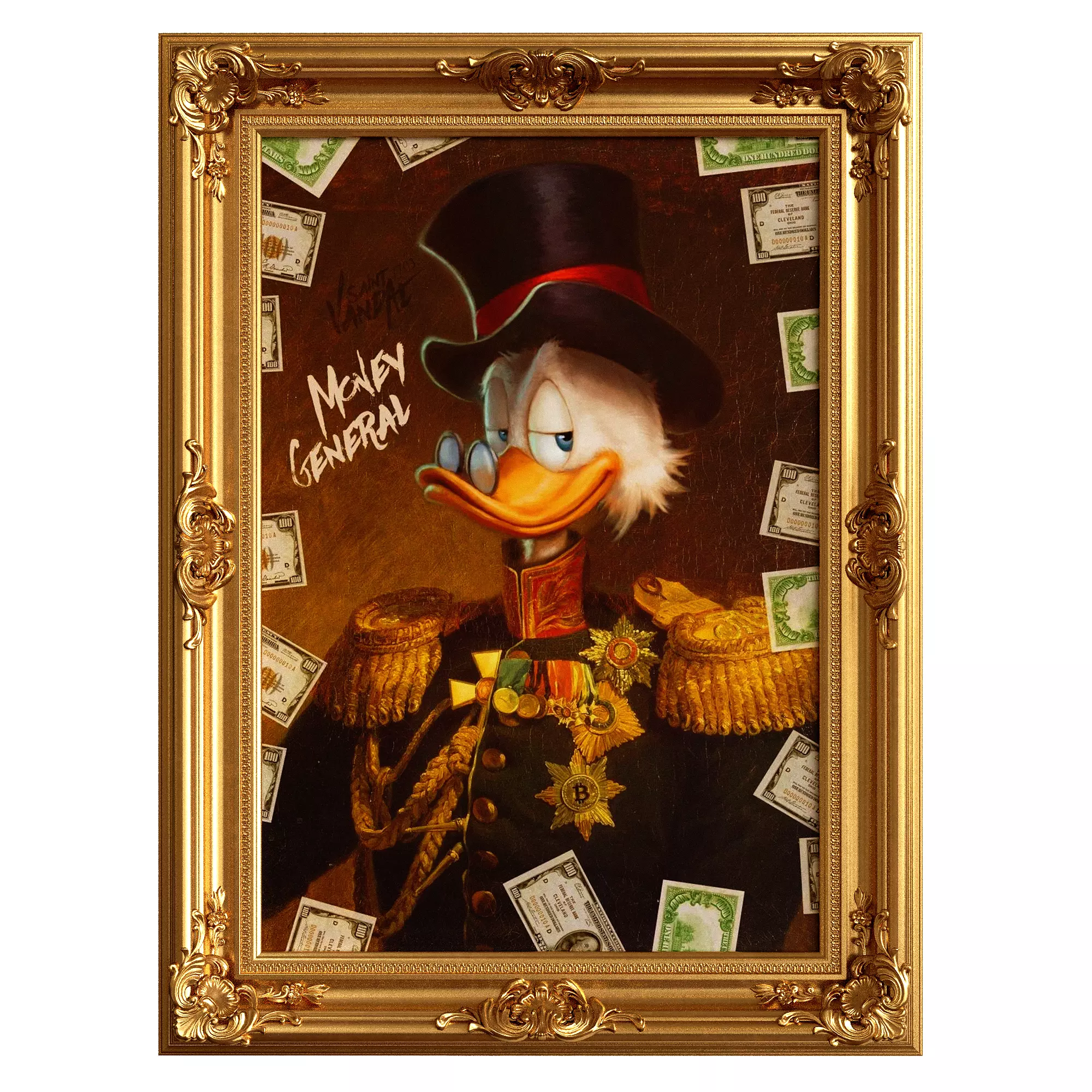 Classic gold frame with monograms Scrooge McDuck MONEY GENERAL 3D model_0