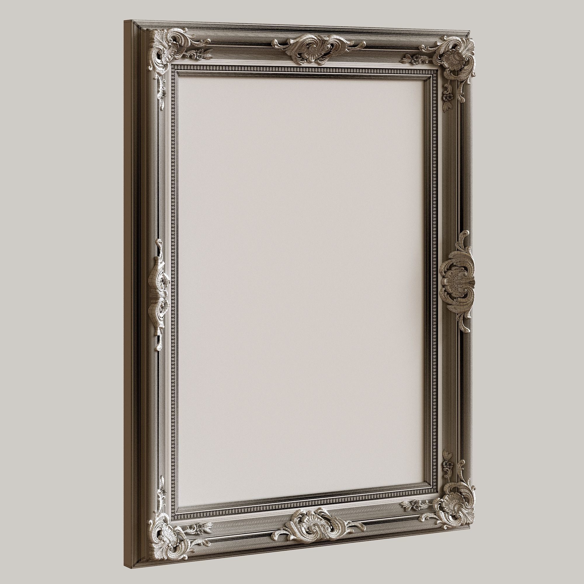 Classic gold frame with monograms Scrooge McDuck MONEY GENERAL 3D model_4