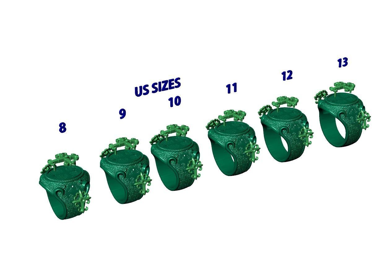 Ring religious christianity cross textured 3D print model_12