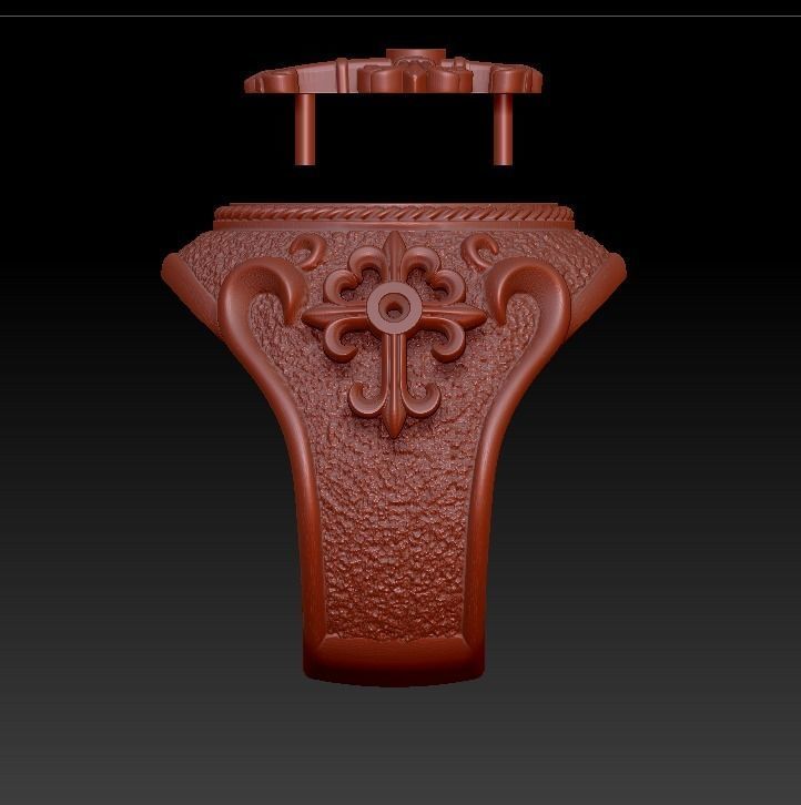 Ring religious christianity cross textured 3D print model_15