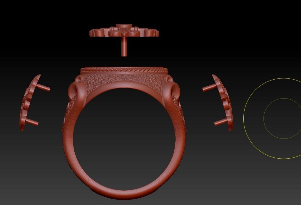 Ring religious christianity cross textured 3D print model_13