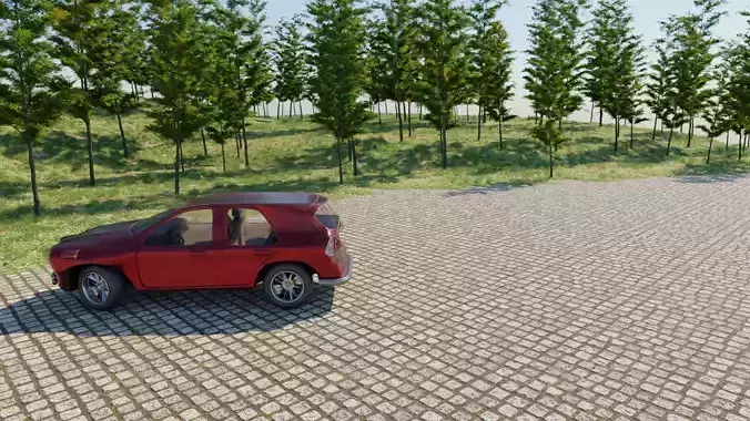 SUV based on ML 63 AMG with 1950s Style Rigged Free 3D model