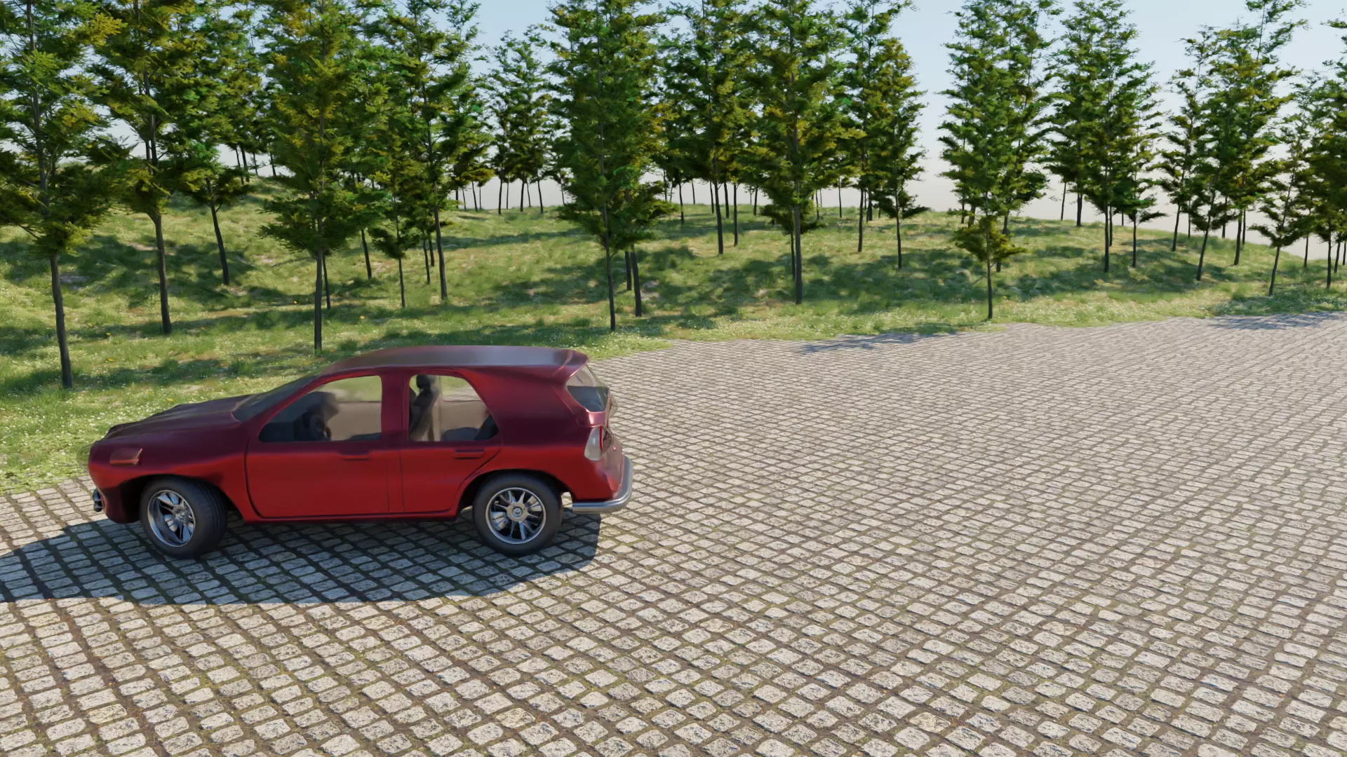 SUV based on ML 63 AMG with 1950s Style Rigged Free 3D model