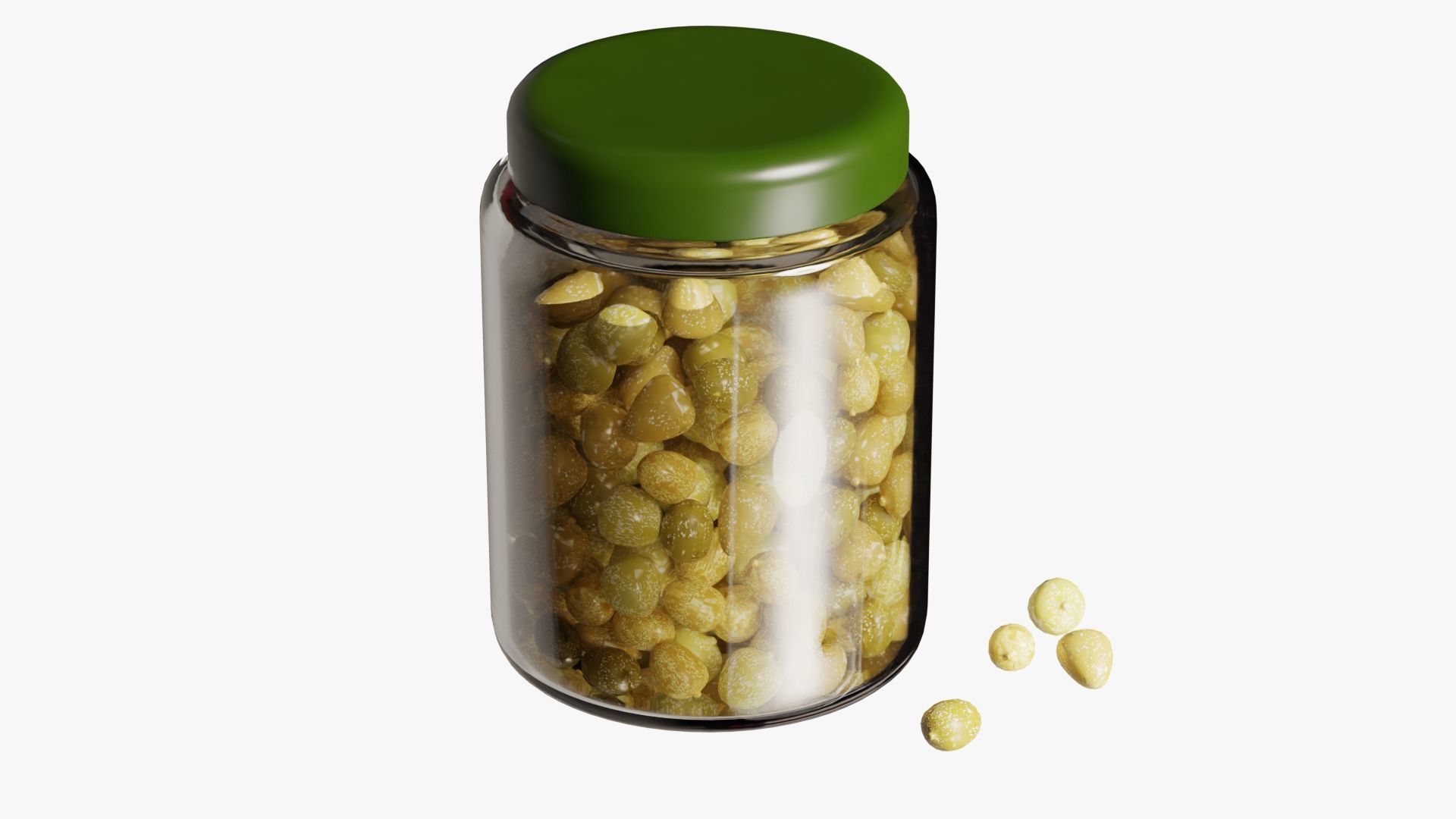 3D Caper buds 3D model_1