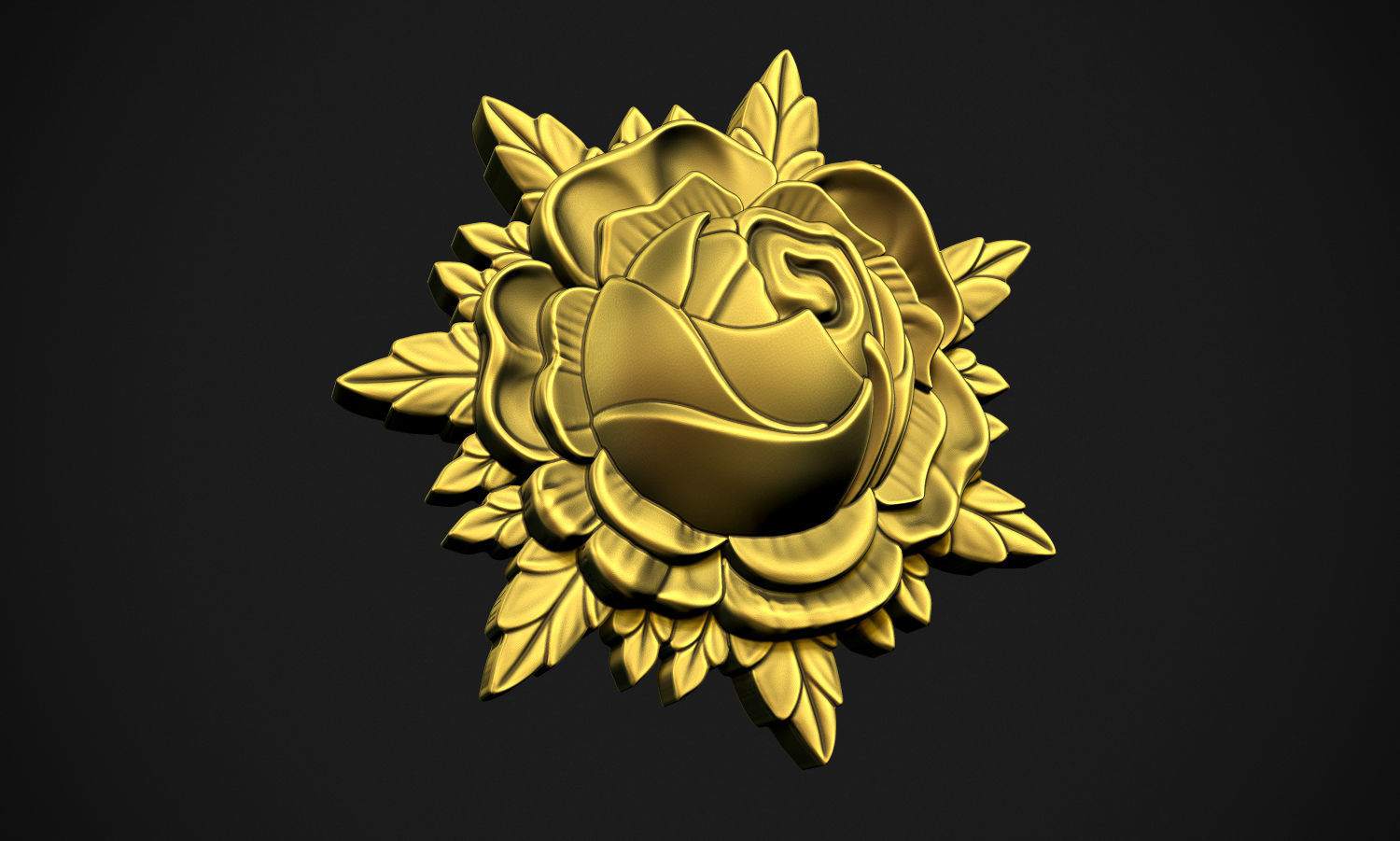 Rose Relief 3D print model_1