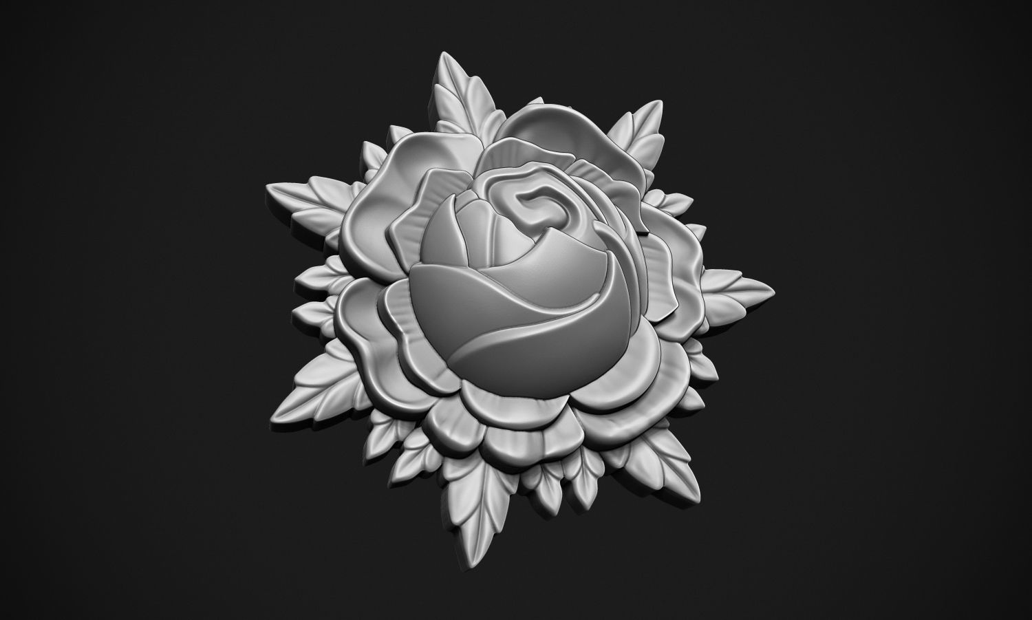 Rose Relief 3D print model_6