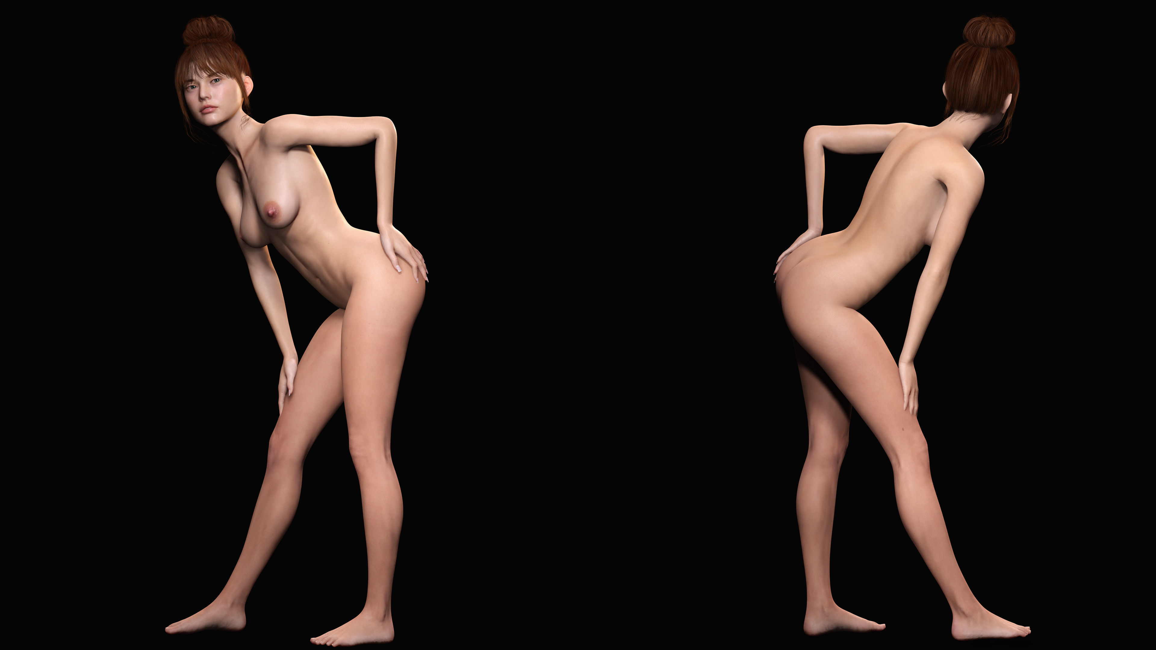 Mei Ling Realistic Asian Woman with Two Outfits Low-poly 3D model_9