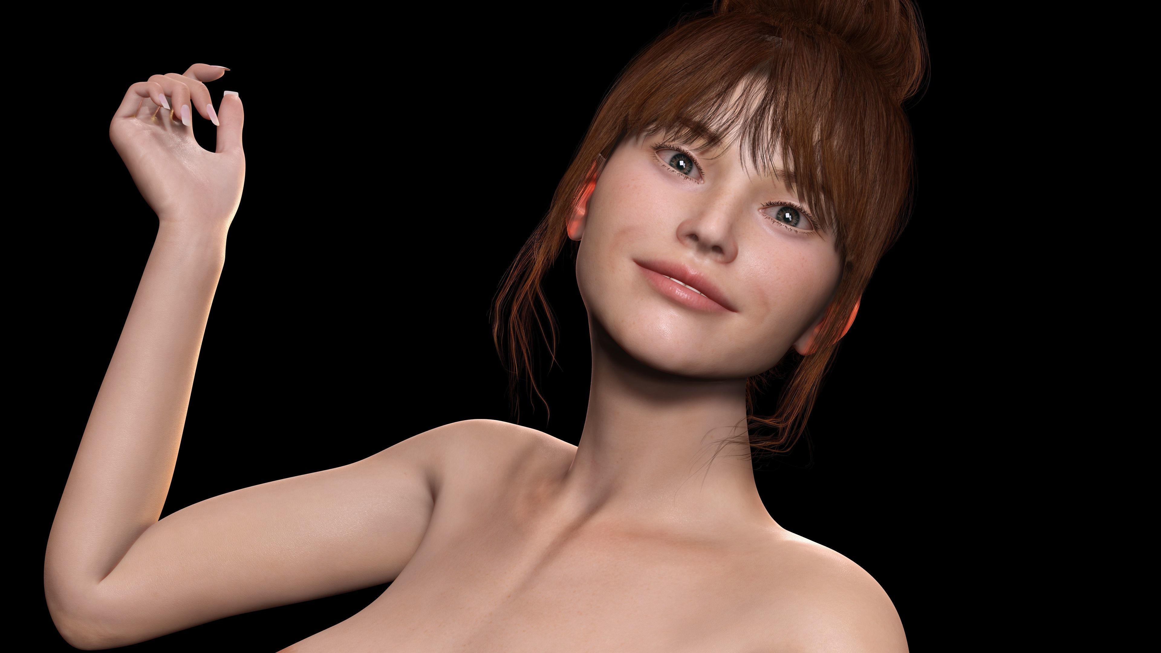 Mei Ling Realistic Asian Woman with Two Outfits Low-poly 3D model_8