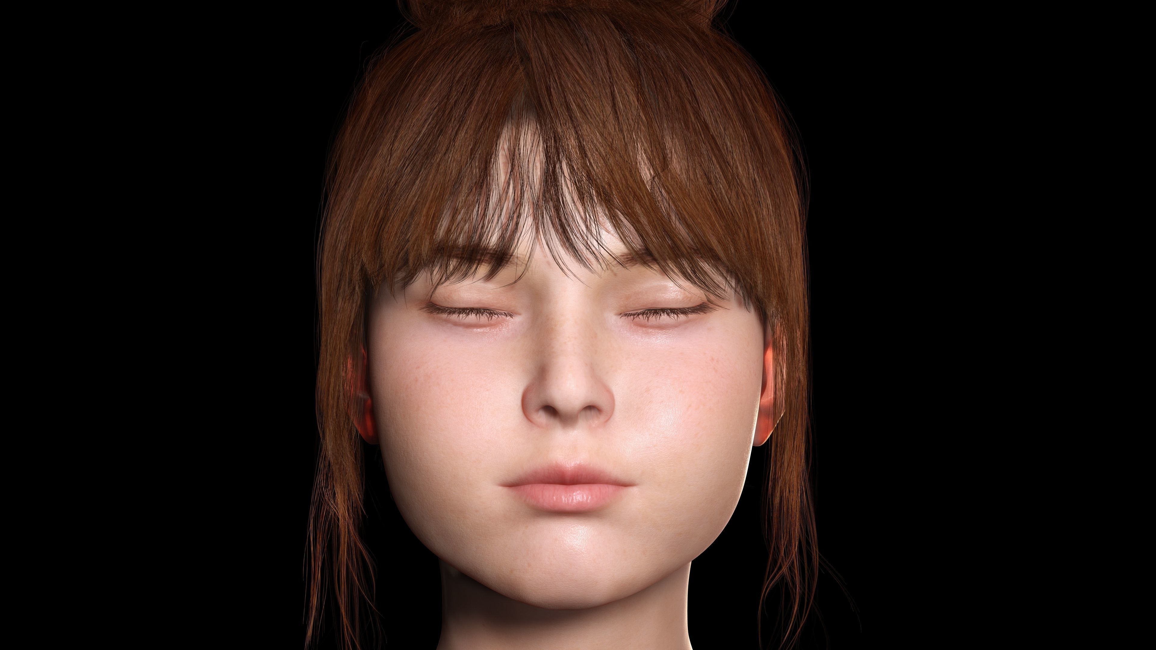 Mei Ling Realistic Asian Woman with Two Outfits Low-poly 3D model_17