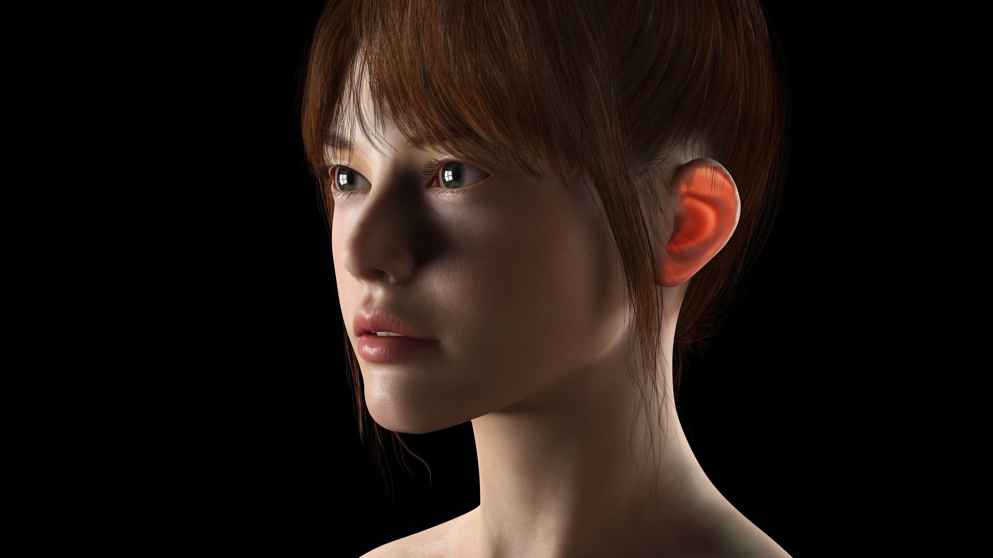 Mei Ling Realistic Asian Woman with Two Outfits Low-poly 3D model_1