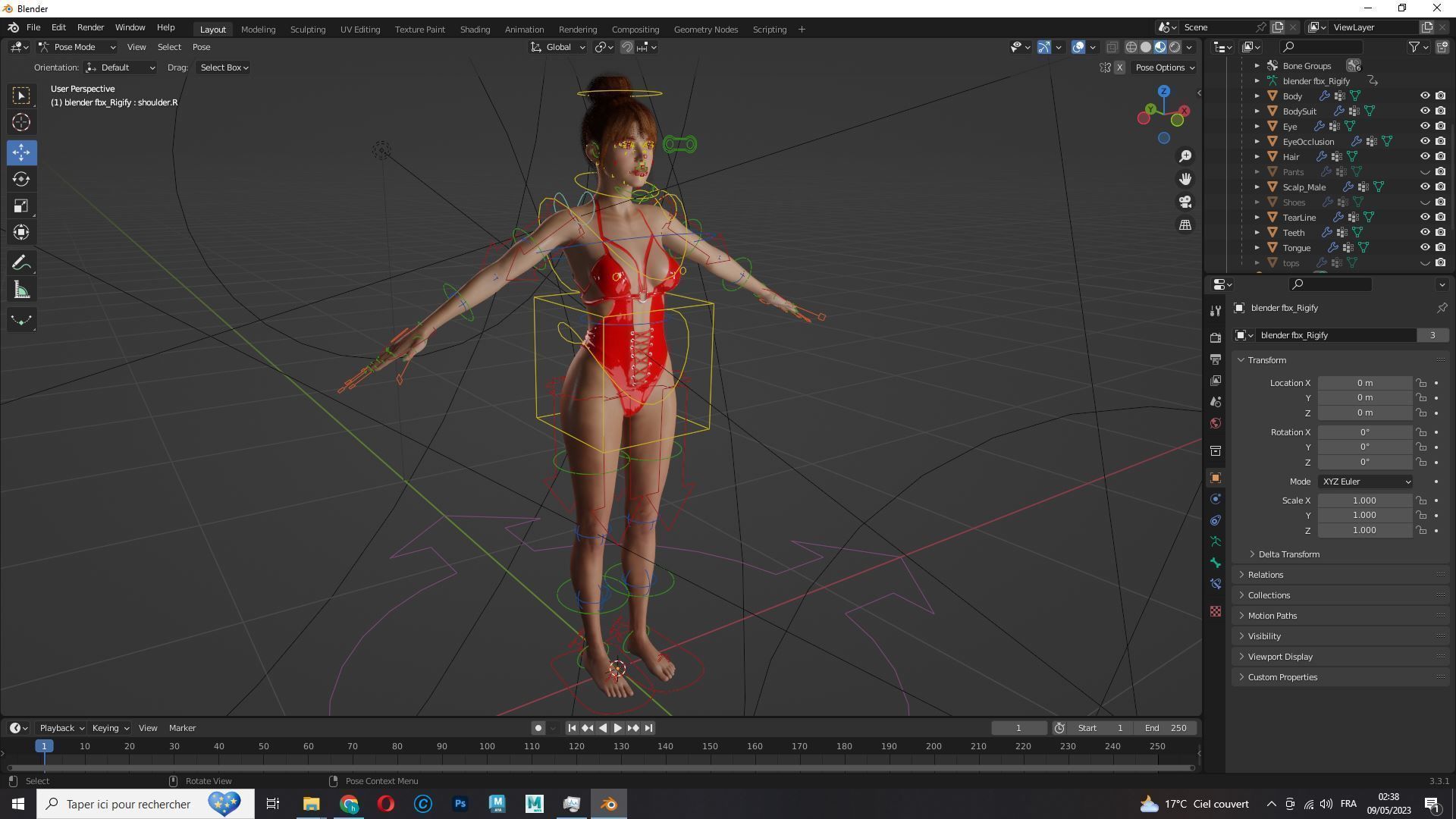 Mei Ling Realistic Asian Woman with Two Outfits Low-poly 3D model_36