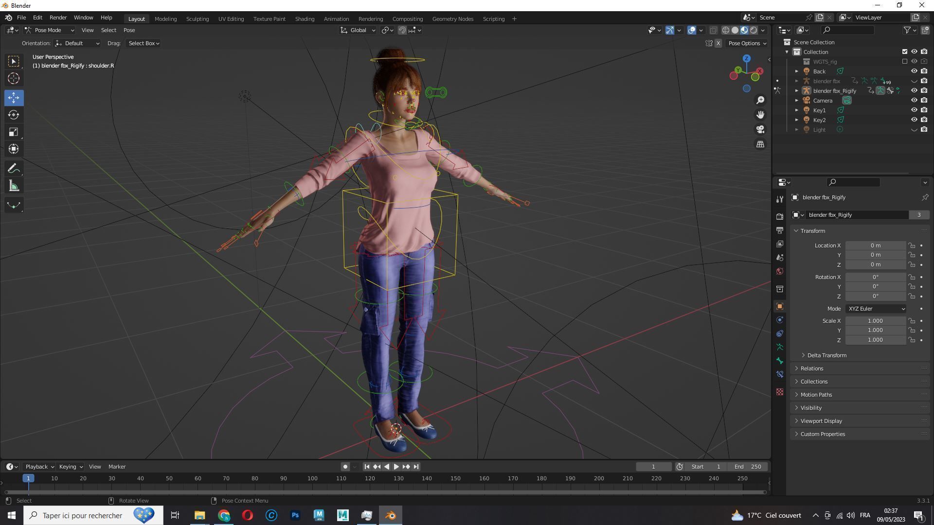 Mei Ling Realistic Asian Woman with Two Outfits Low-poly 3D model_32