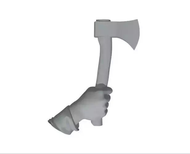 Lumberjack with axe - Hand 3D print model