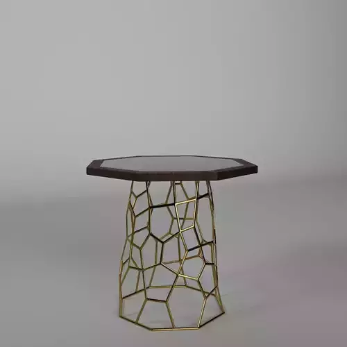 metal glass and wood table