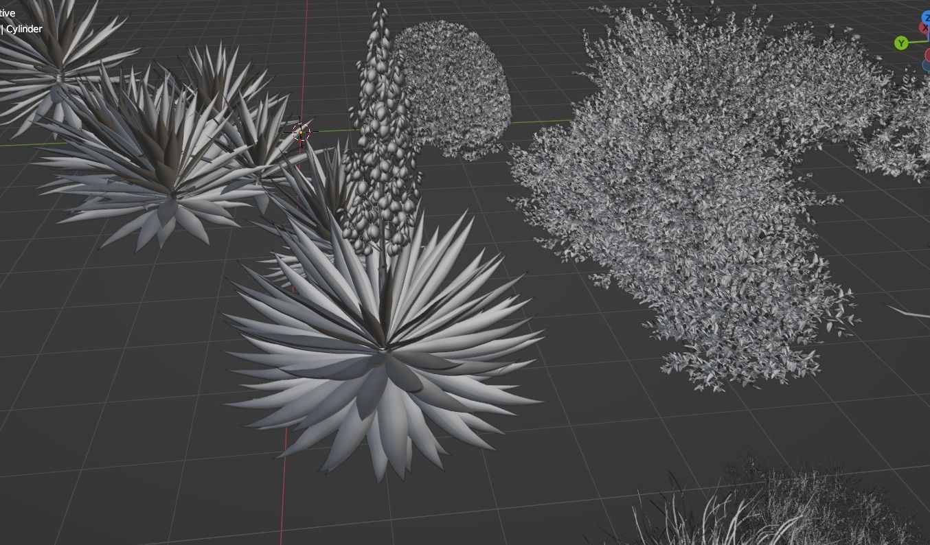 Realistic 3D plants- Pack of 5 each with 4 variants Free low-poly 3D model_11