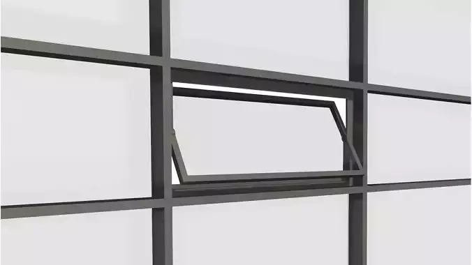 Curtain Wall Panel Pivot Window Revit Family 3D model