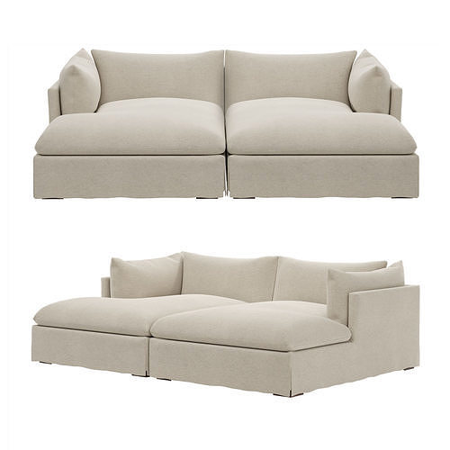 Four Hands Atelier Habitat Double Chaise Sectional 3D model