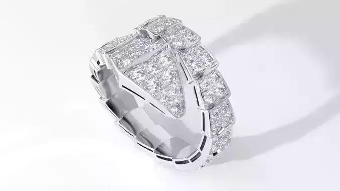 BVLGARI diamond snake ring 17mm Size 3D print model