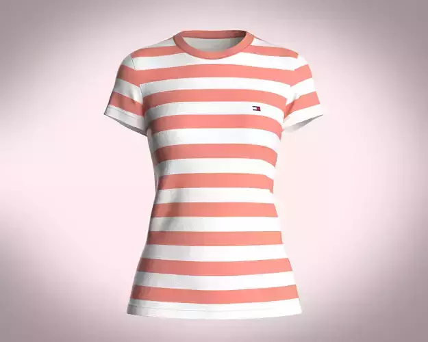 Tommy Hilfiger-Girls Crewneck Stripe T-Shirt