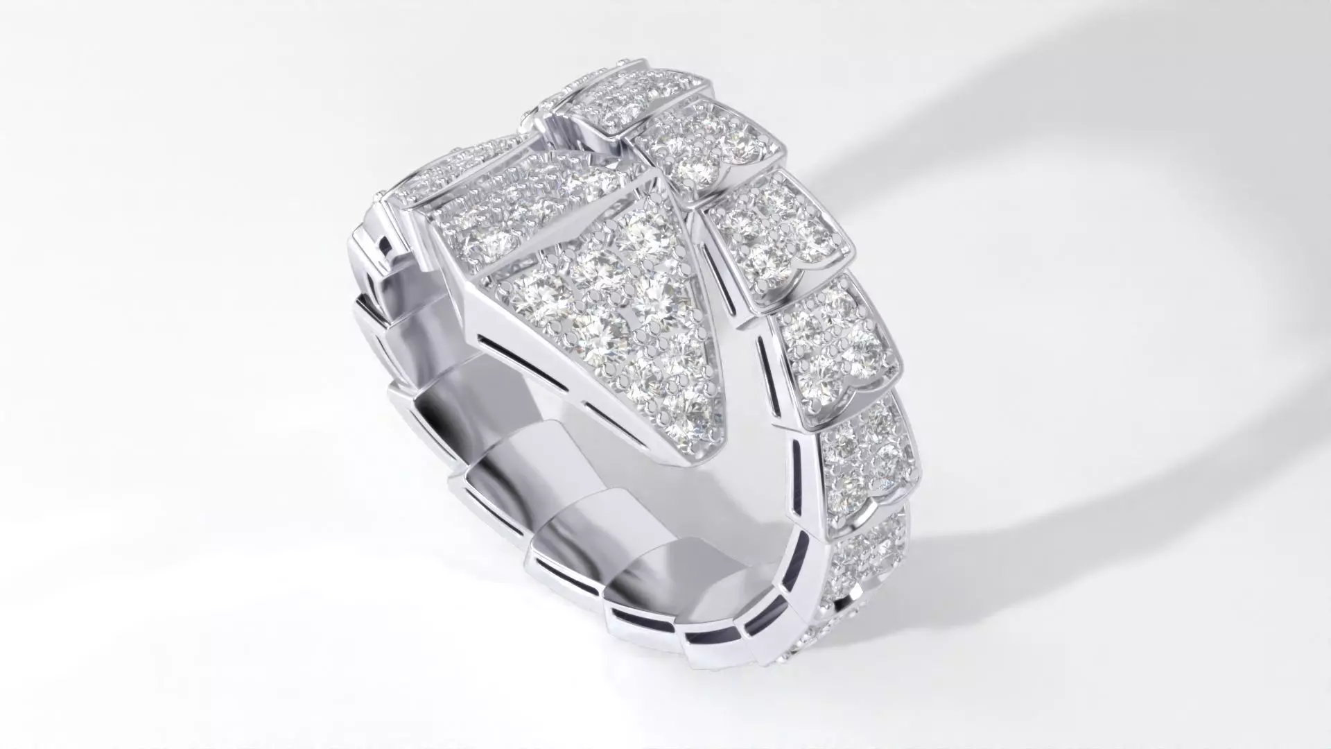 BVLGARI diamond snake ring 18mm size 3D print model