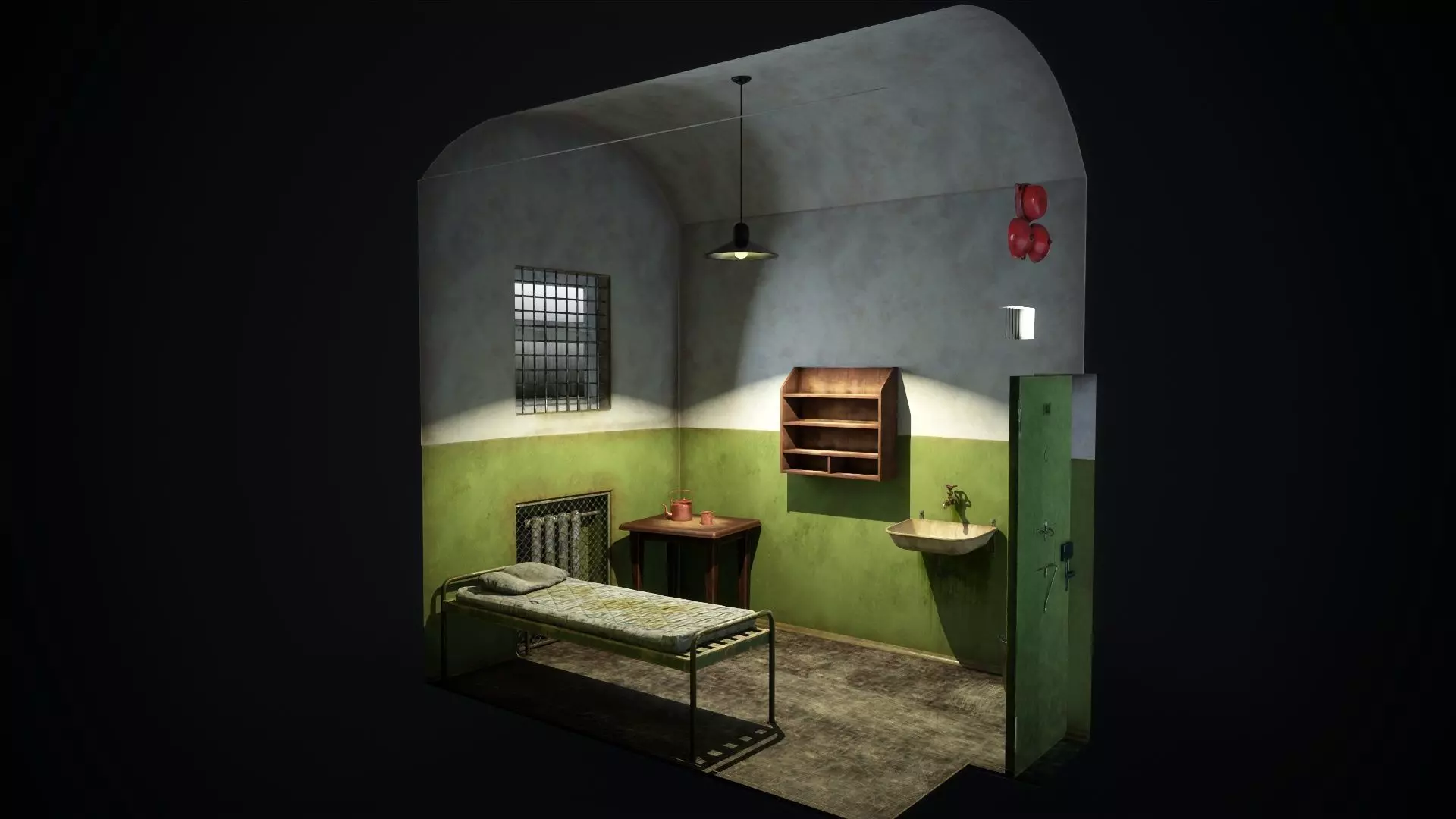 An old prison chamber Low-poly 3D model_0