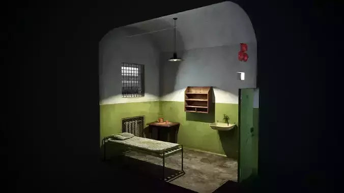 An old prison chamber Low-poly 3D model