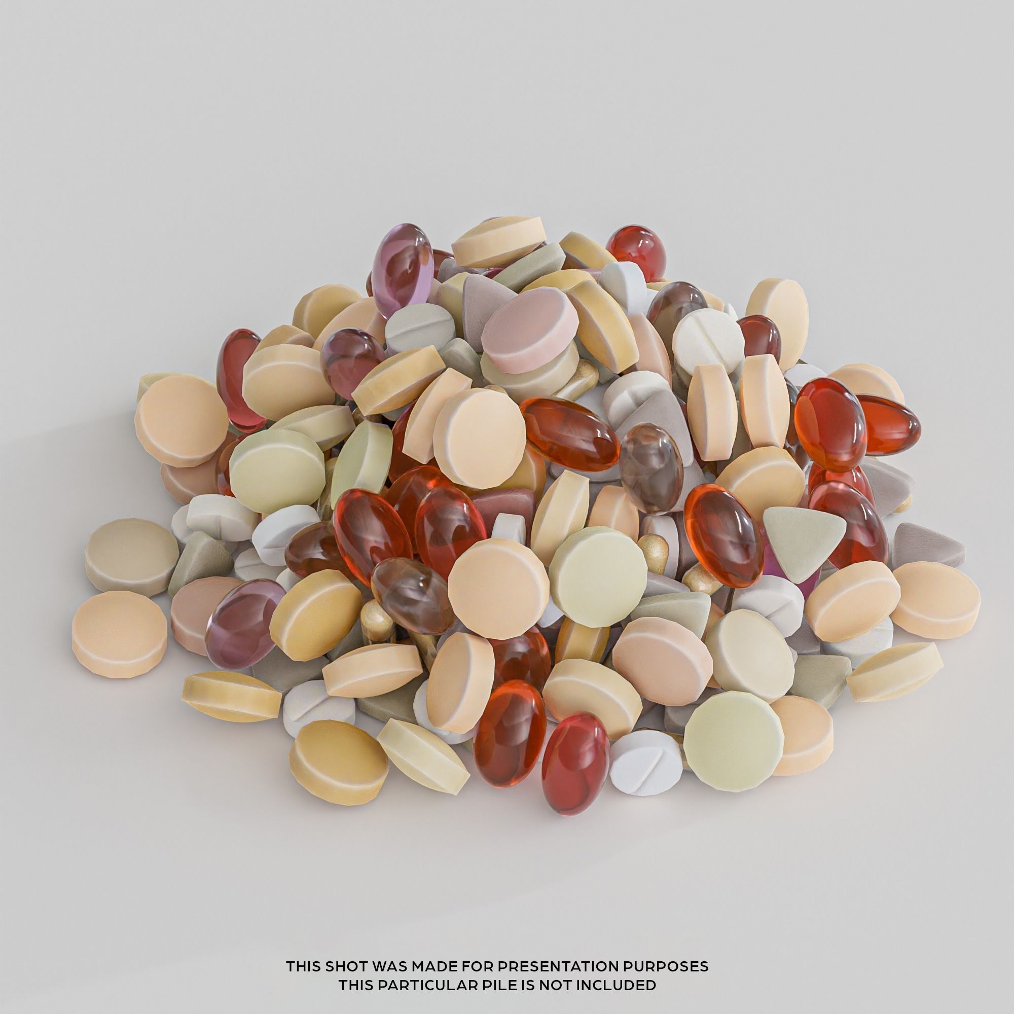 Pills and Tablets collection Low-poly 3D model_12