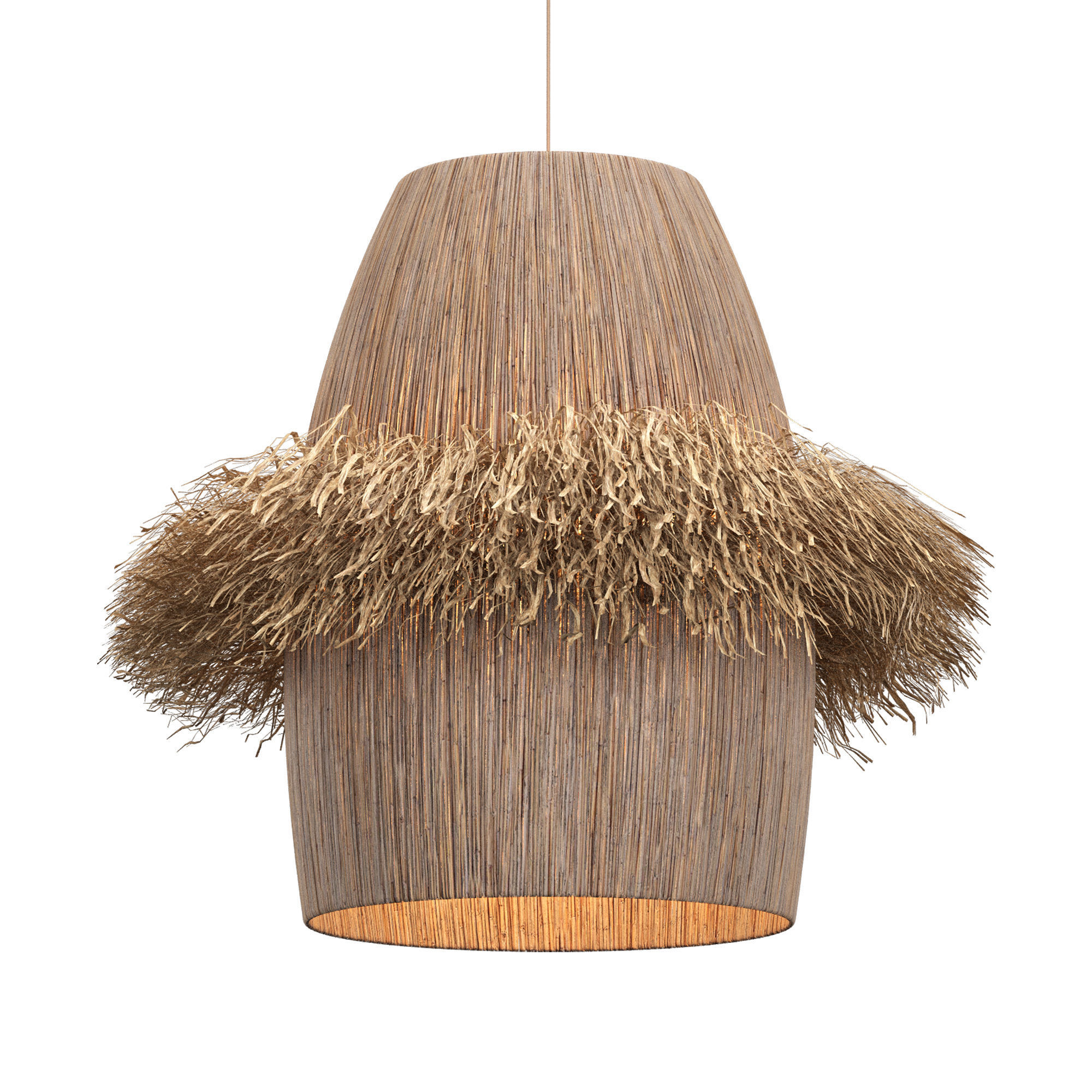 wicker lotus lamp 3D model_3
