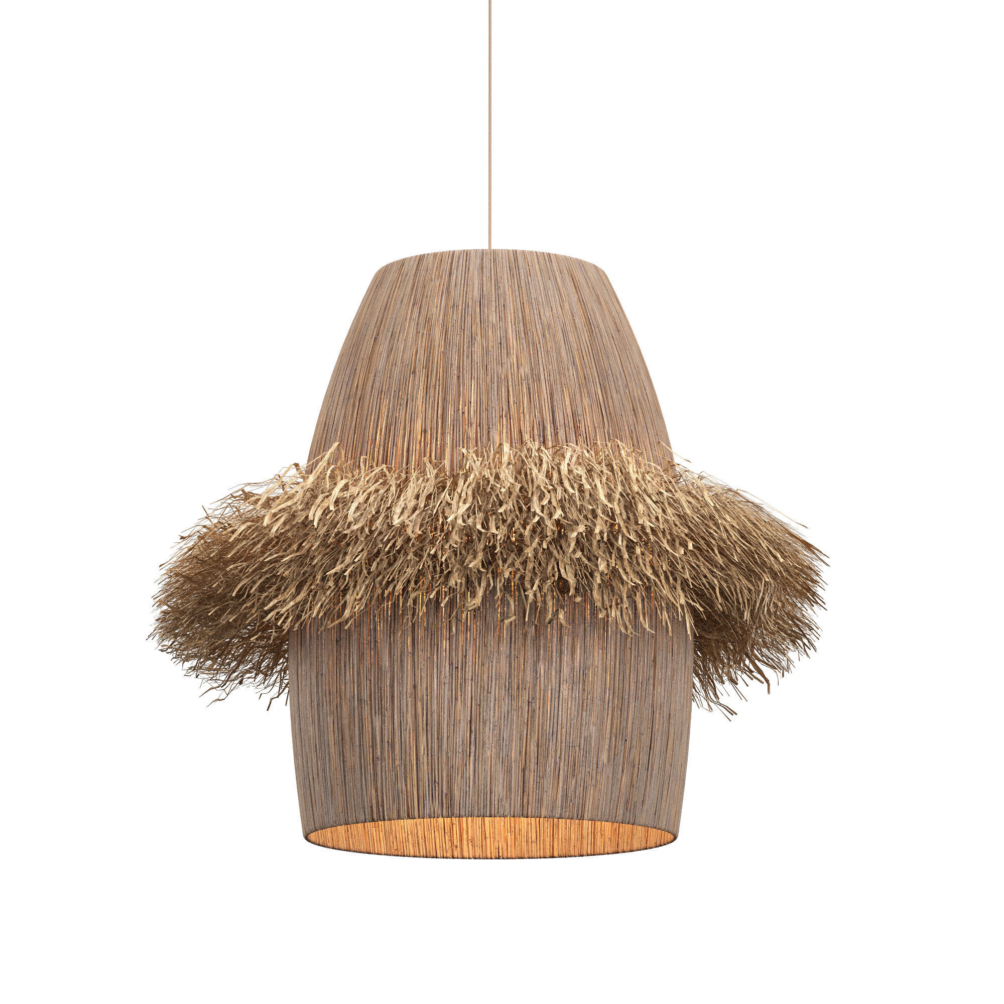 wicker lotus lamp 3D model_1