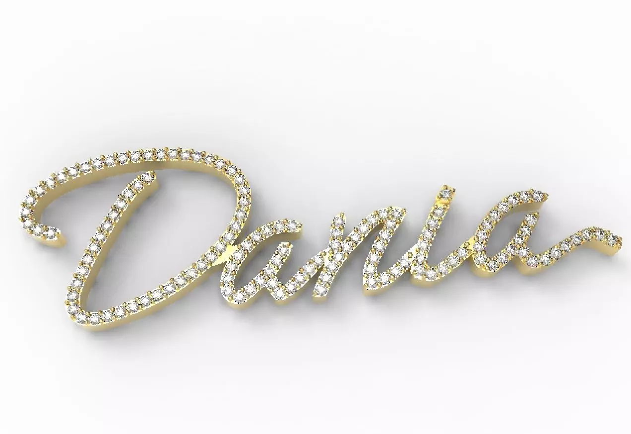 diana name plate 3D print model_0