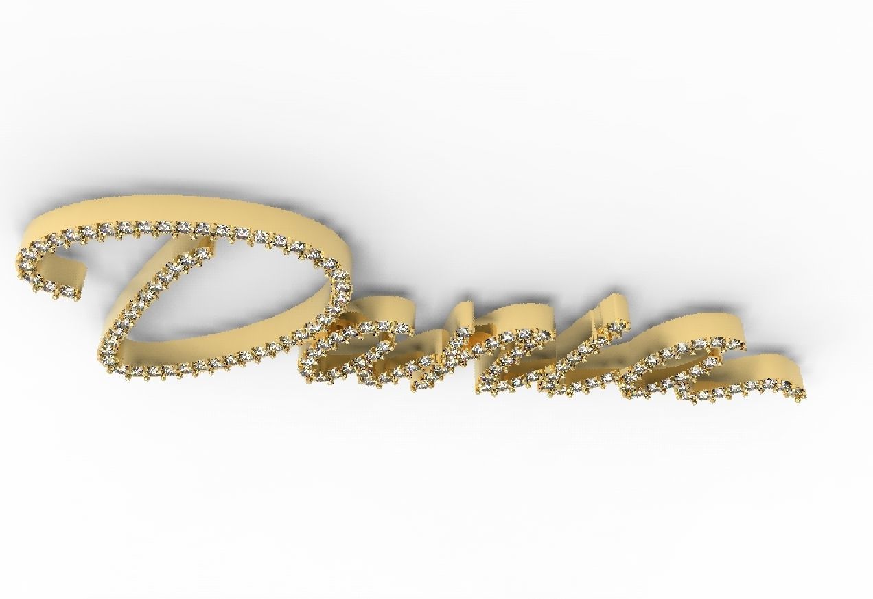 diana name plate 3D print model_2