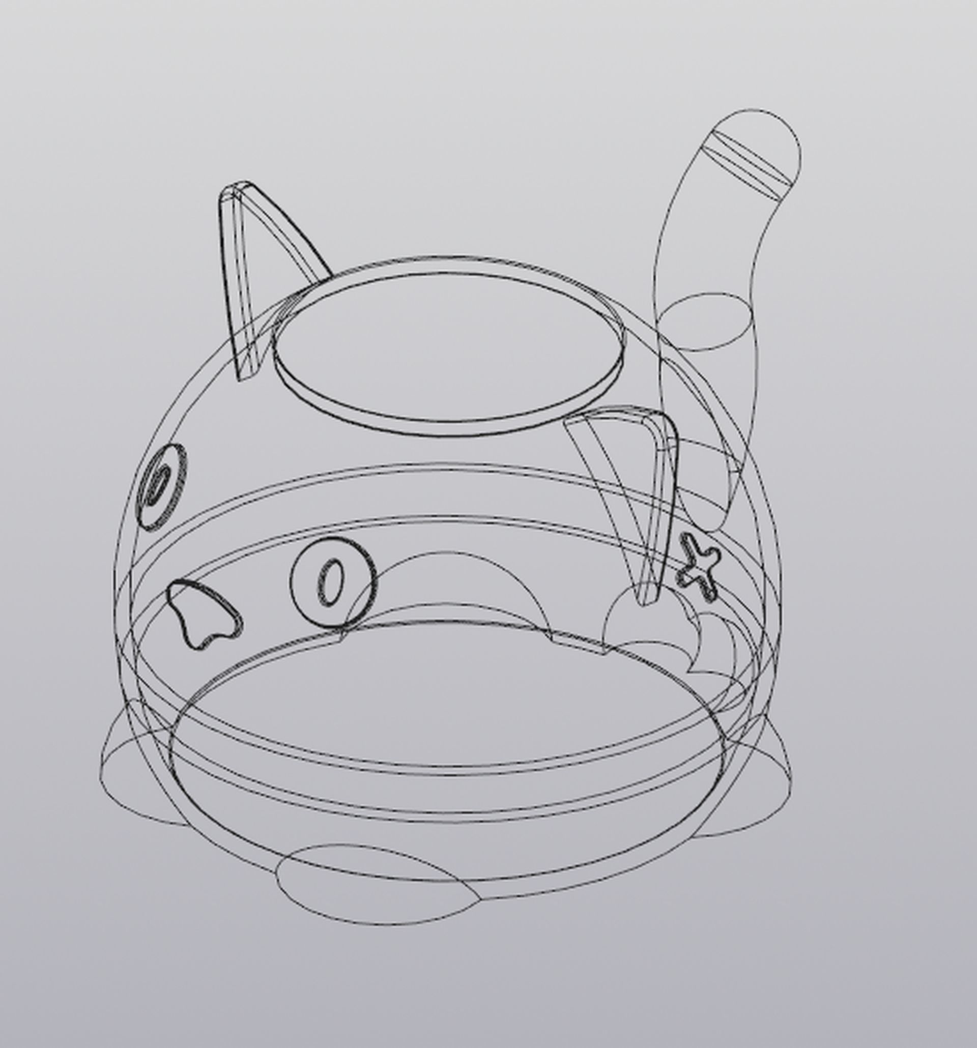 Male cat Vase Planter Penholder 3D print model_8