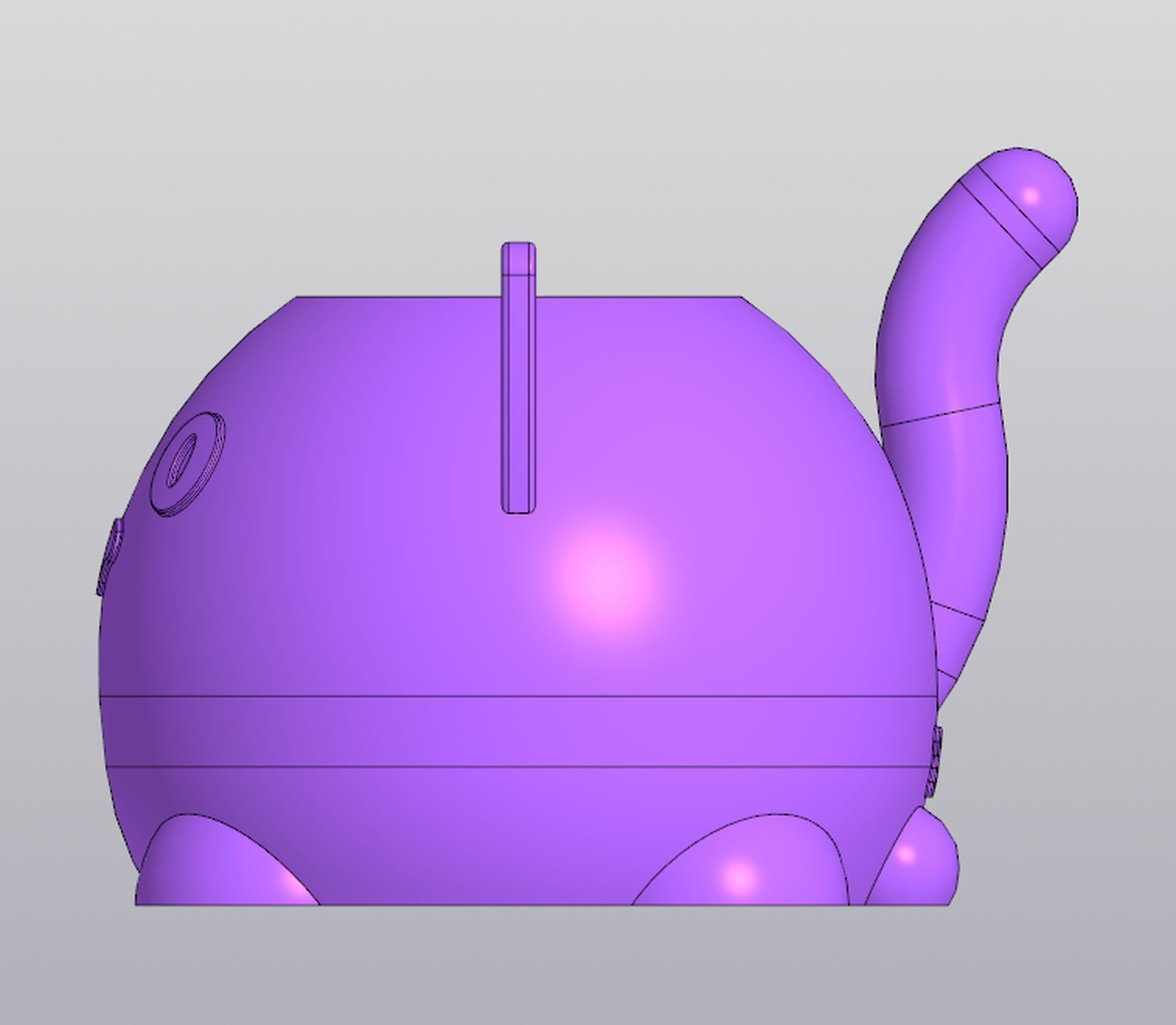 Male cat Vase Planter Penholder 3D print model_4