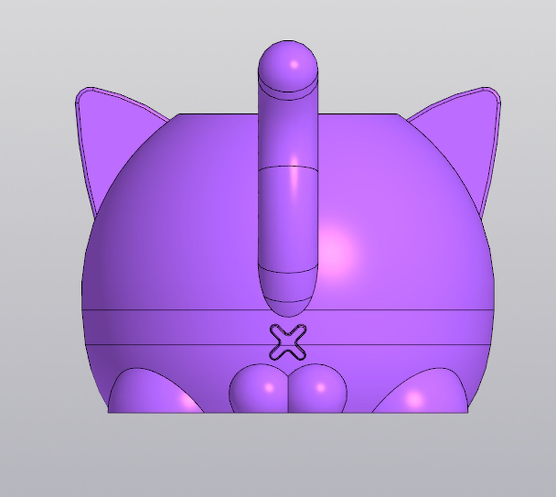 Male cat Vase Planter Penholder 3D print model_2
