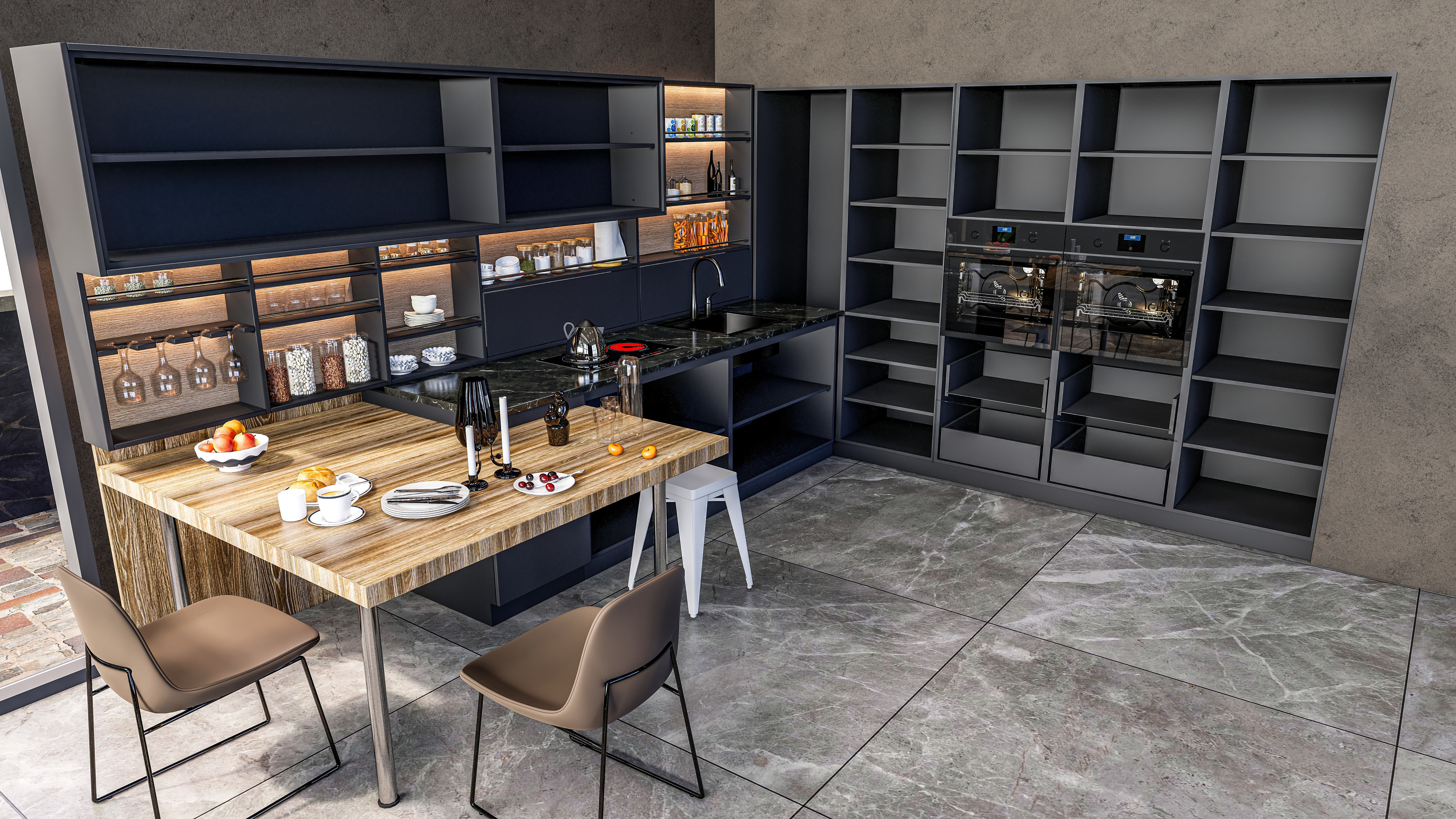 Kitchen fully parametric  Resizable manufacturable  007 3D model_14