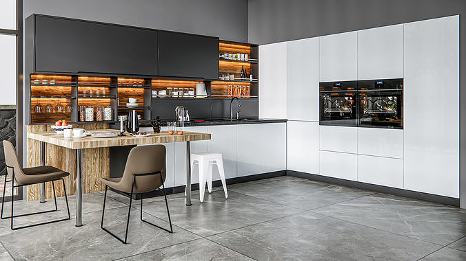 Kitchen fully parametric  Resizable manufacturable  007