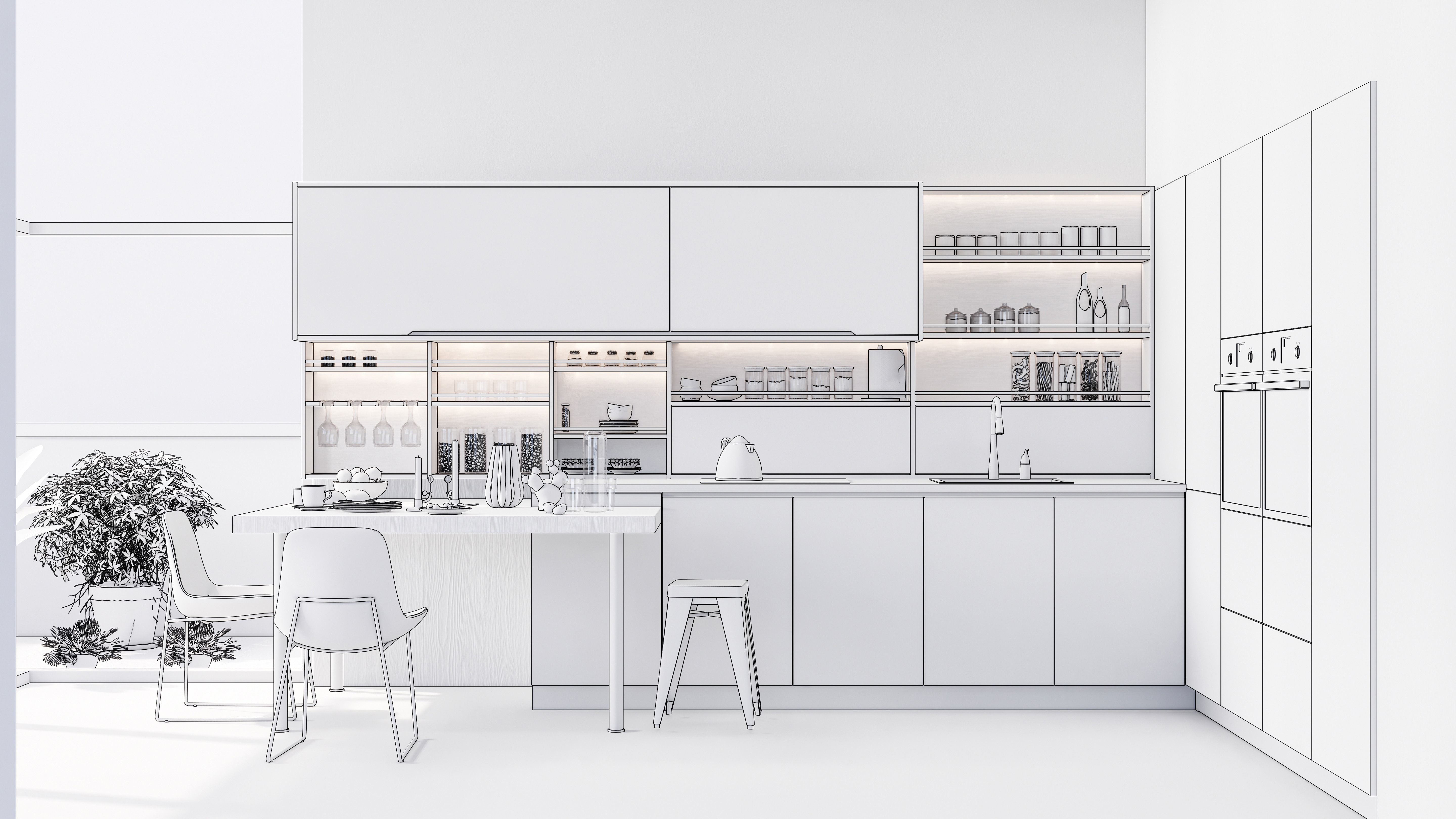 Kitchen fully parametric  Resizable manufacturable  007 3D model_20