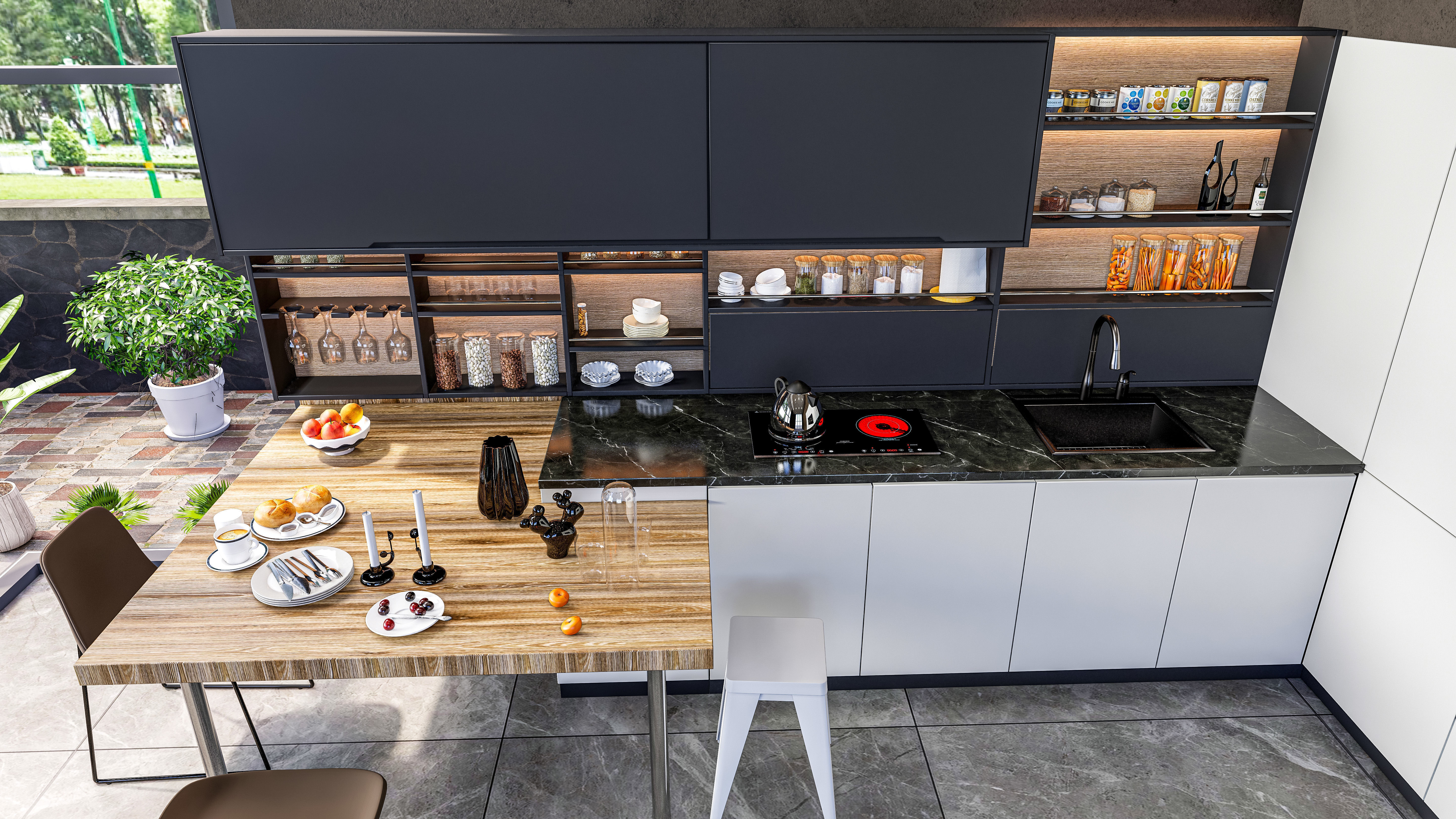 Kitchen fully parametric  Resizable manufacturable  007 3D model_4