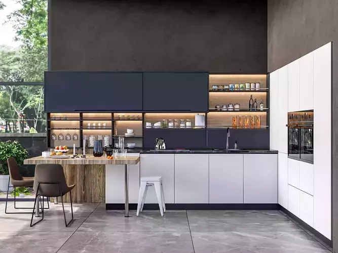 Kitchen fully parametric  Resizable manufacturable  007 3D model