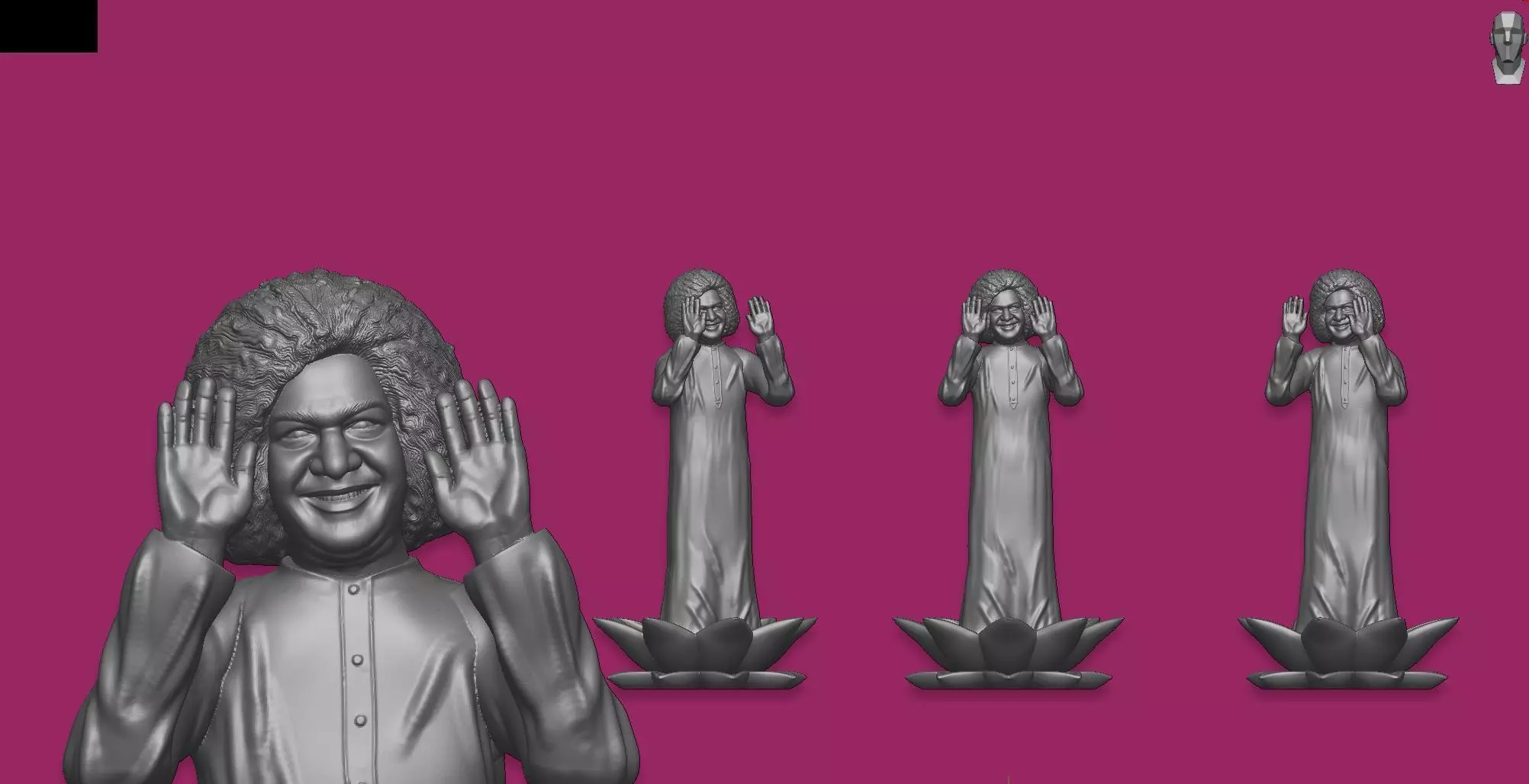 Sathya Sai Baba 3D print model_0