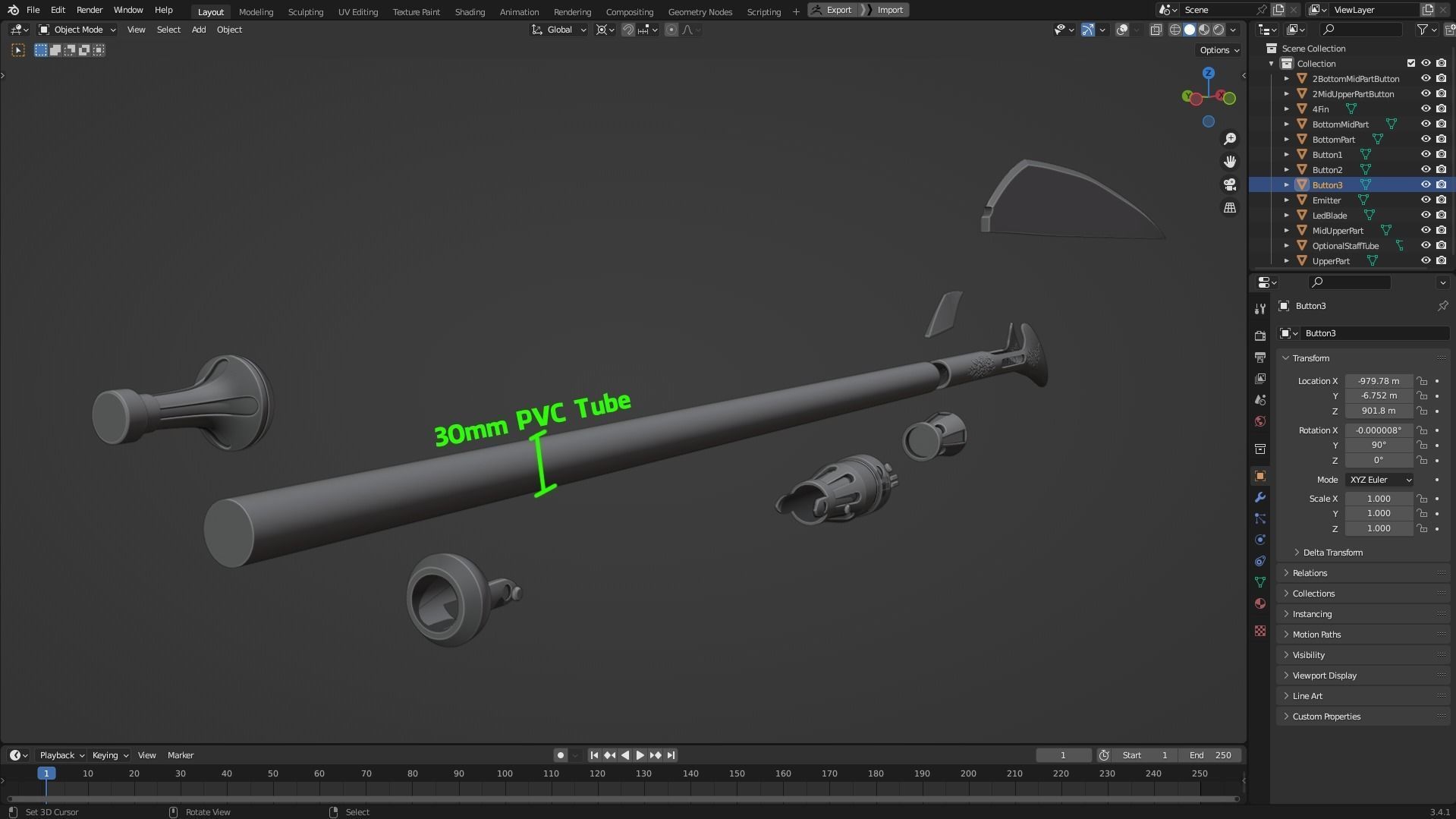 Star Wars Darth Bane Pike for Cosplay 3D print model_13