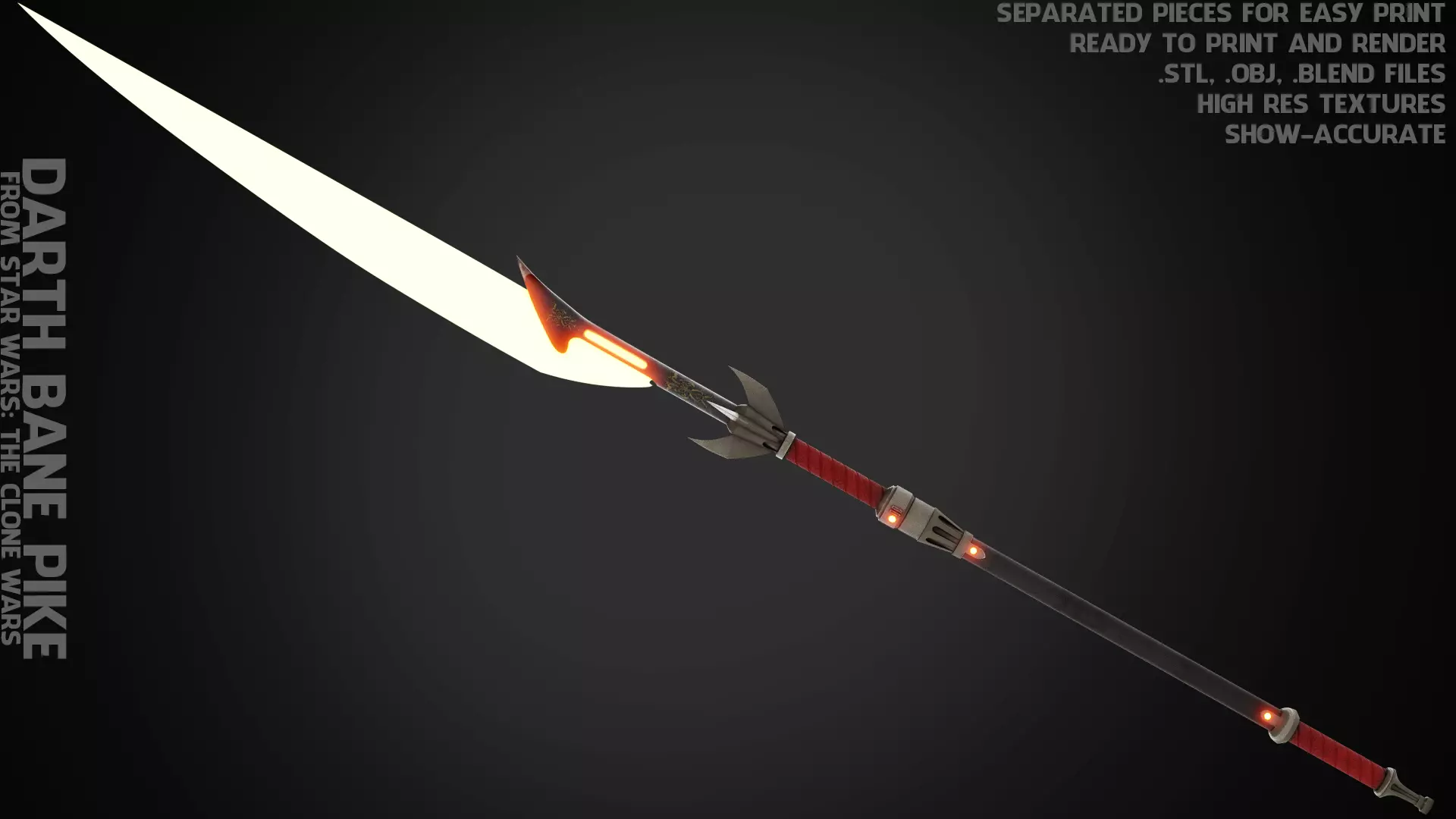 Star Wars Darth Bane Pike for Cosplay 3D print model_0