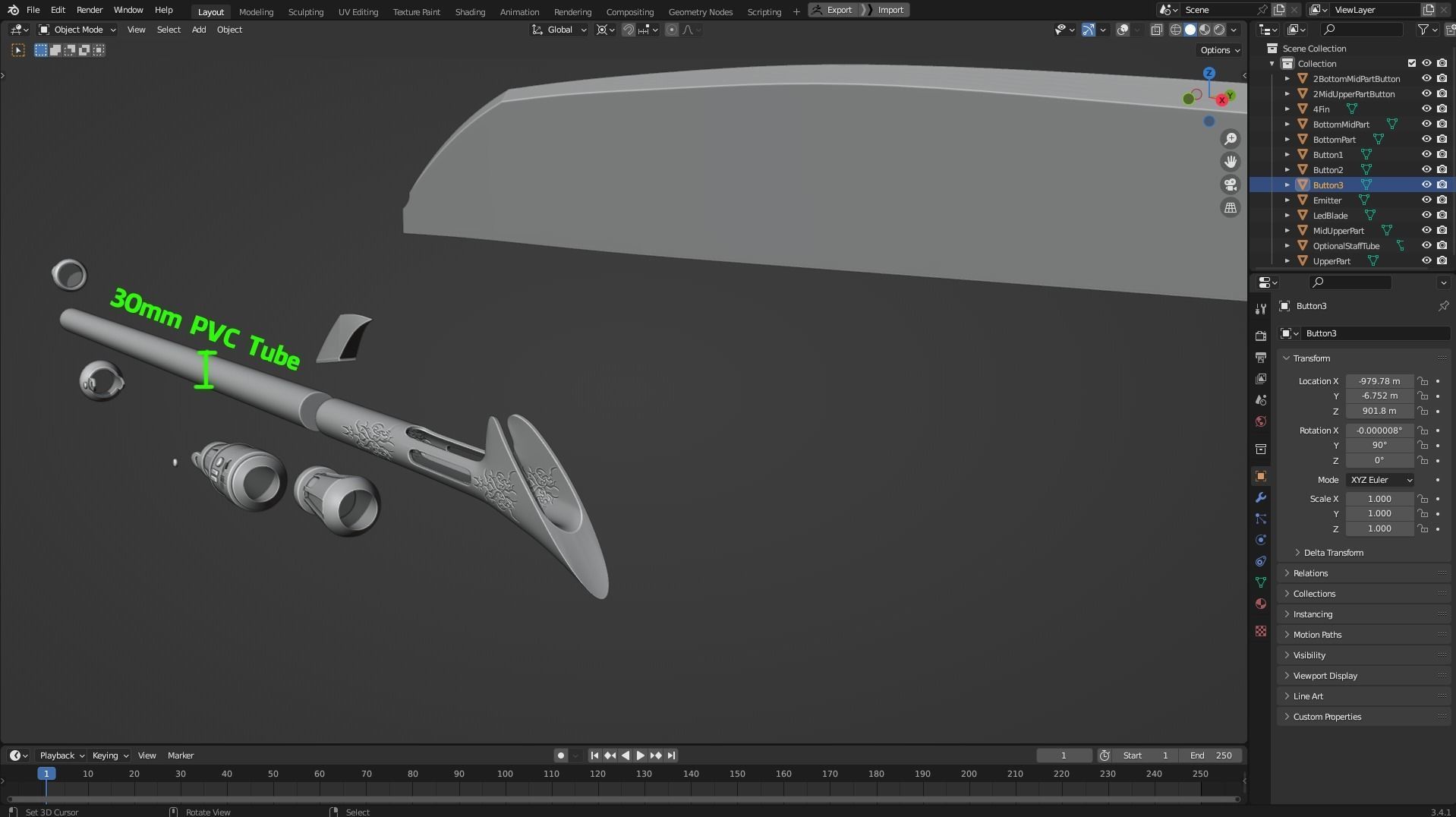 Star Wars Darth Bane Pike for Cosplay 3D print model_11