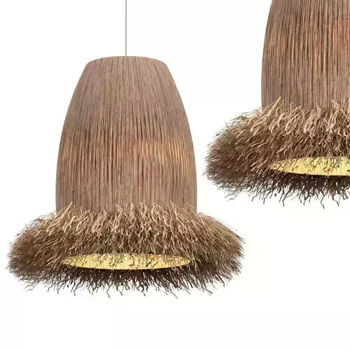 wicker lotus lamp 2