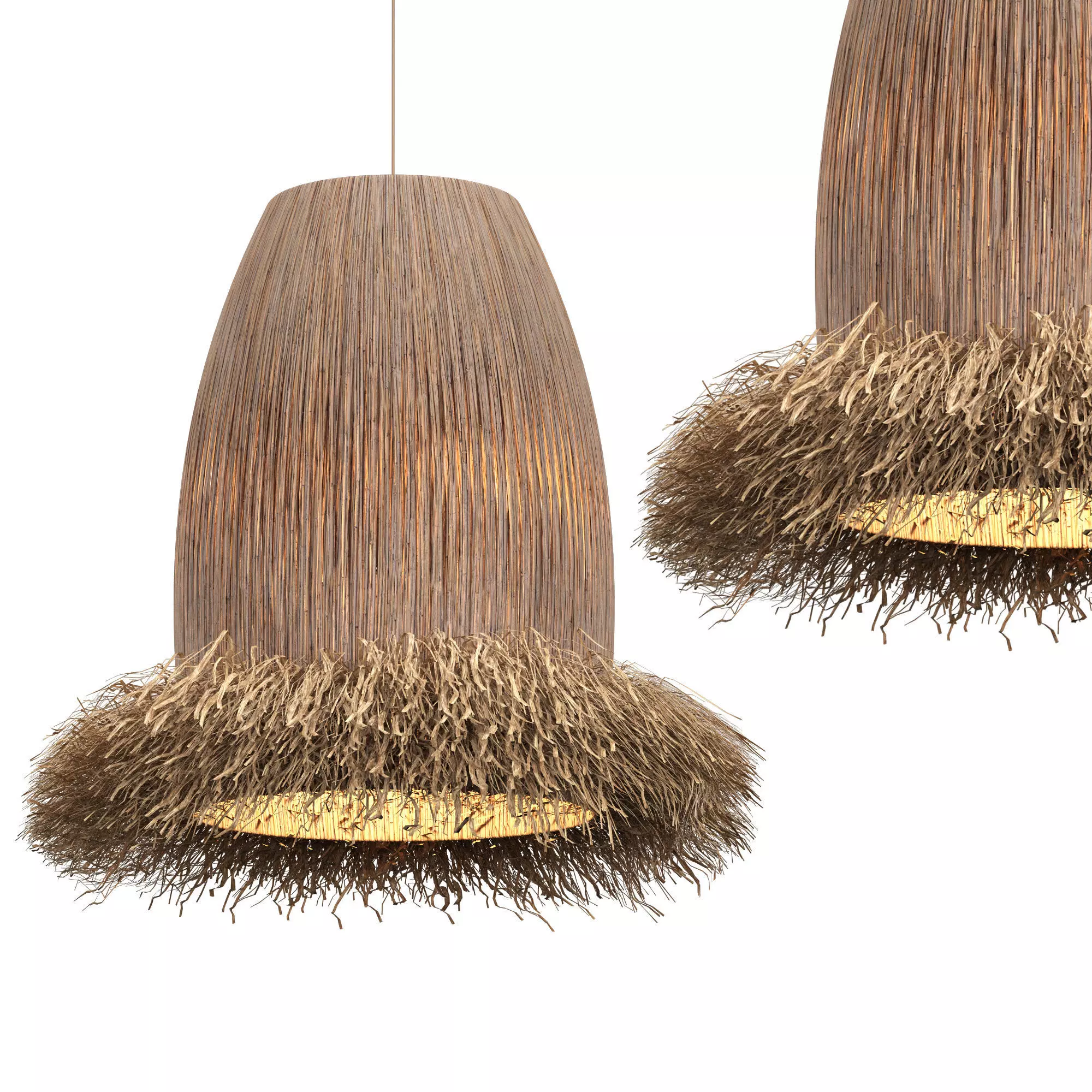 wicker lotus lamp 2 3D model_0